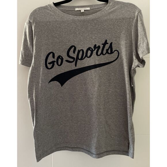 NEW $58 Favorite Daughter "Go Sports" Tee Shirt in Heather Grey/Navy Size Large - Picture 6 of 8